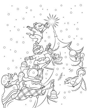 Ağaç boyama sayfası,  coloring page, Berenstain Ayılar Noel Ağacı, 