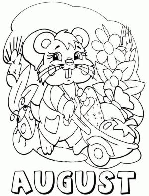 Ağustos boyama sayfası,  coloring page, Ağustos Tavşanı çiftçi, 