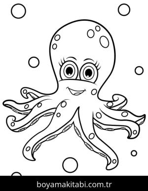 Ahtapot boyama sayfası – sanatsal çalışma, çocuklar için