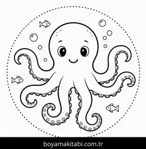 Ahtapot boyama sayfası 49100,  coloring page, 