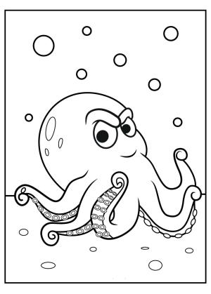 Ahtapot boyama sayfası,  coloring page, Serin Ahtapot, 