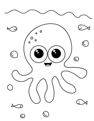 Ahtapot boyama sayfası,  coloring page, Temel Ahtapot, 