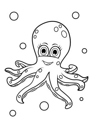 Ahtapot boyama sayfası,  coloring page, Eğlenceli Ahtapot, 