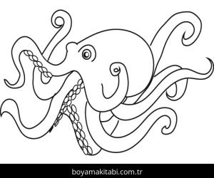 Ahtapot boyama sayfası – boyama çalışması, yaratıcılığı geliştirir