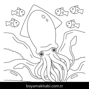Ahtapot boyama sayfası – ücretsiz yazdır, boyama etkinliği