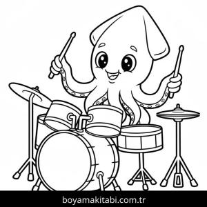 Ahtapot boyama sayfası – renkli çizimler, okul öncesi