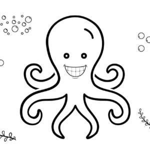 Ahtapot boyama sayfası,  coloring page, Ahtapot Ücretsiz Grafik, 