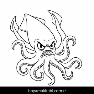 Ahtapot boyama sayfası – boyama etkinliği, çocuk aktivitesi