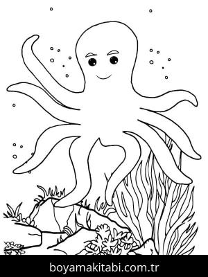 Ahtapot boyama sayfası – yaratıcılık, eğlenceli etkinlik