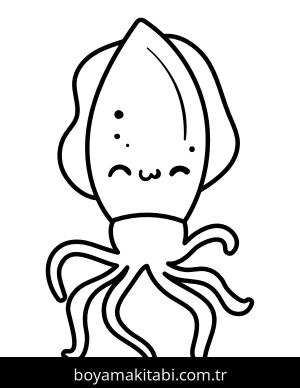 Ahtapot boyama sayfası – çocuklar için, çizgi film temalı