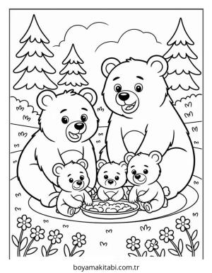 Aile boyama sayfası – yaratıcılık, eğlenceli etkinlik