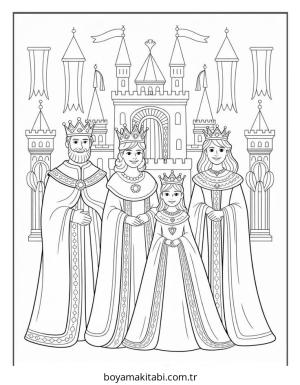 Aile boyama sayfası – yaratıcılık, eğlenceli etkinlik