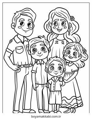 Aile boyama sayfası – ücretsiz yazdır, boyama etkinliği