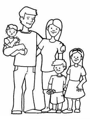 Aile boyama sayfası,  coloring page, Mutlu Aile, 