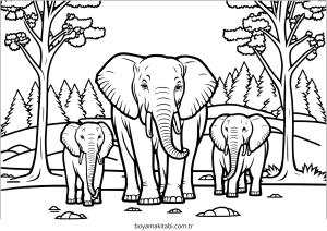 Aile boyama sayfası – renkli çizimler, okul öncesi