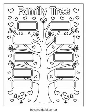 Aile boyama sayfası – yaratıcılığı geliştirir, keyifli zaman