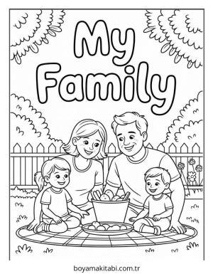 Aile boyama sayfası – ücretsiz yazdır, boyama etkinliği
