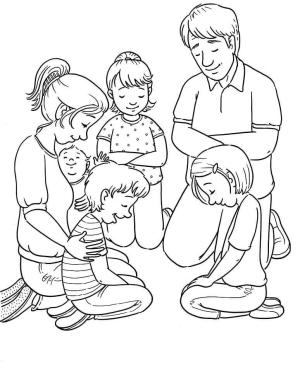 Aile boyama sayfası,  coloring page, Dua Eden Aile, 