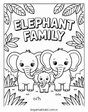 Aile boyama sayfası – eğitici aktivite, yaratıcılık