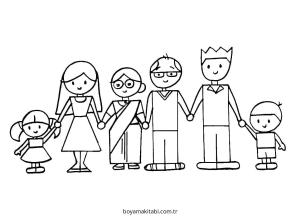 Aile boyama sayfası – yaratıcılık, eğlenceli etkinlik