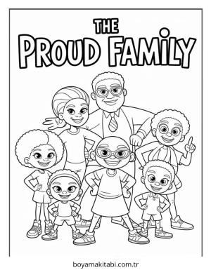 Aile boyama sayfası – basit çizim, kolay boyama