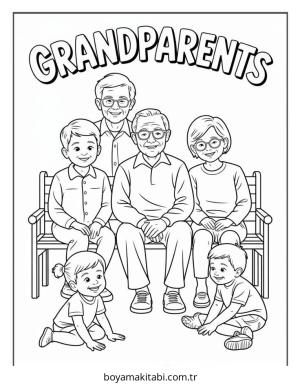 Aile boyama sayfası – yaratıcılık, eğlenceli etkinlik