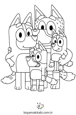 Aile boyama sayfası – yaratıcılık, eğlenceli etkinlik