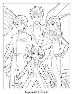 Aile boyama sayfası – renkli çizimler, okul öncesi