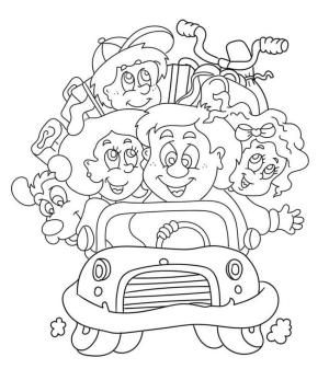 Aile boyama sayfası,  coloring page, Ailecek Tatil, 