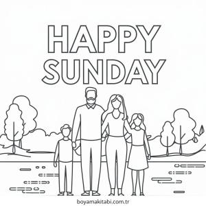 Aile boyama sayfası – boyama etkinliği, çocuk aktivitesi