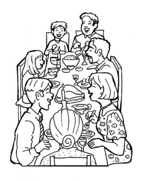 Aile boyama sayfası,  coloring page, Aile Partisi, 