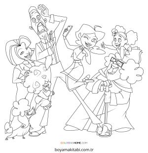 Aile boyama sayfası – sanatsal çalışma, çocuklar için