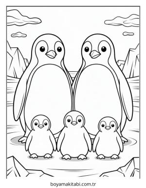 Aile boyama sayfası – evde etkinlik, ücretsiz yazdır