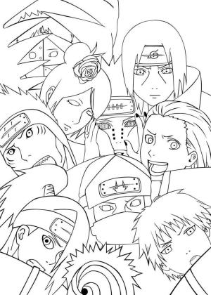 Akatsuki boyama sayfası,  coloring page, Akatsuki Ekibi Yüz Üyesi, 