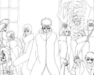 Akatsuki boyama sayfası,  coloring page, Naruto Akatsuki Takımı, 