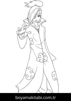 Akatsuki boyama sayfası – eğlenceli etkinlik, el becerilerini geliştirir