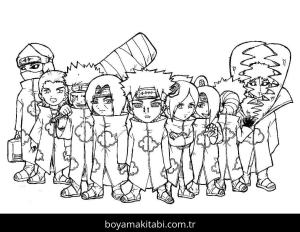 Akatsuki boyama sayfası – yaratıcılık, eğlenceli etkinlik