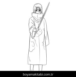 Akatsuki boyama sayfası – renkli çizimler, okul öncesi