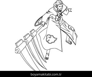 Akatsuki boyama sayfası – el becerilerini geliştirir, boyama çalışması