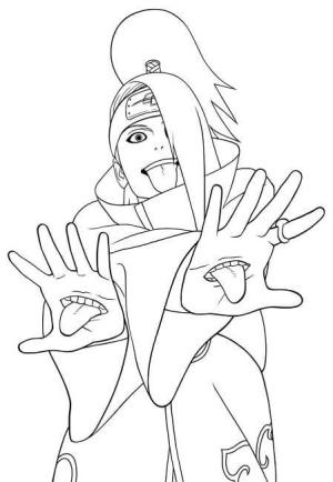 Akatsuki boyama sayfası,  coloring page, Komik Deidara, 