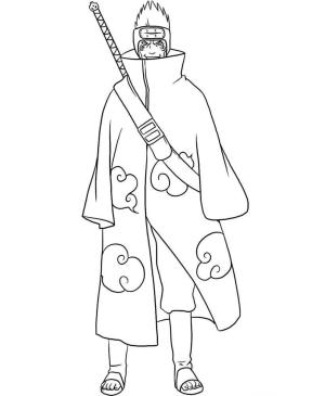 Akatsuki boyama sayfası,  coloring page, Kisame Hoshigaki Gülümseyen, 