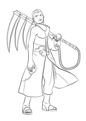 Akatsuki boyama sayfası,  coloring page, Gülümseyen Hidan, 