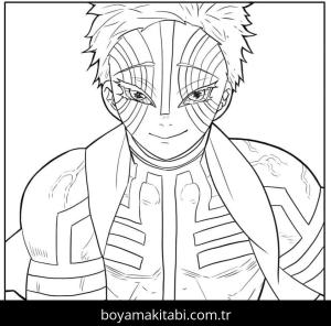 Akaza boyama sayfası – çocuklar için, çizgi film temalı