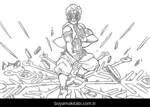Akaza boyama sayfası – basit çizim, kolay boyama
