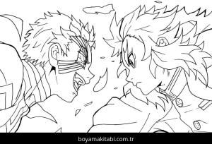 Akaza boyama sayfası – keyifli zaman, renkli çizimler