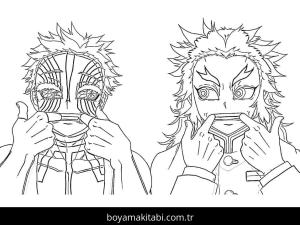 Akaza boyama sayfası – eğitici aktivite, yaratıcılık