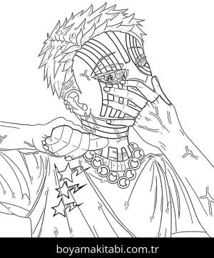 Akaza boyama sayfası – okul öncesi, evde etkinlik