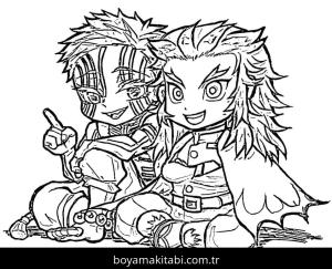 Akaza boyama sayfası – renkli çizimler, okul öncesi