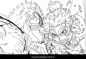 Akaza boyama sayfası – sanatsal çalışma, çocuklar için