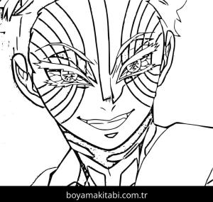 Akaza boyama sayfası – çizgi film temalı, basit çizim